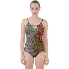 Colorful Abstract Texture Cut Out Top Tankini Set