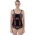 Abstract pattern geometric backgrounds   Twist Front Tankini Set View1