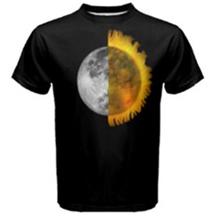 Semi-real Sun And Moon Men s Cotton Tee by Catofmosttrades