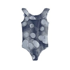Gray Circles Of Light Kids  Frill Swimsuit by DimitriosArt
