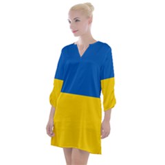 Flag Of Ukraine Open Neck Shift Dress