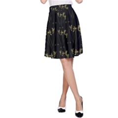 Exotic Snow Drop Flowers In A Loveable Style A-line Skirt by pepitasart