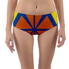 Abstract Pattern Geometric Backgrounds   Reversible Mid-waist Bikini Bottoms by Eskimos