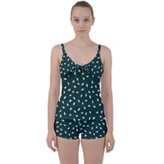 Leaves Pattern Tie Front Two Piece Tankini by CoshaArt