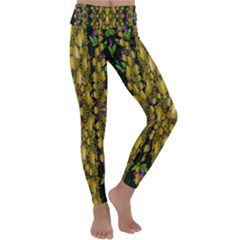 Fanciful Fantasy Flower Forest Kids  Lightweight Velour Classic Yoga Leggings by pepitasart