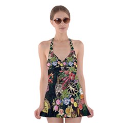 Tropical Pattern Halter Dress Swimsuit  by CoshaArt