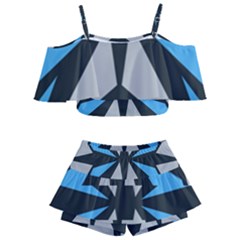Abstract Pattern Geometric Backgrounds   Kids  Off Shoulder Skirt Bikini by Eskimos