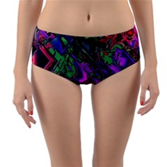 Neon Aquarium Reversible Mid-waist Bikini Bottoms by MRNStudios