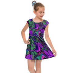 Neon Aquarium Kids  Cap Sleeve Dress by MRNStudios