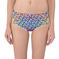 Colorful Flowers Mid-waist Bikini Bottoms by Sparkle