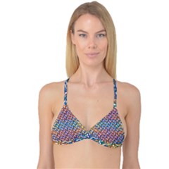 Colorful Flowers Reversible Tri Bikini Top by Sparkle