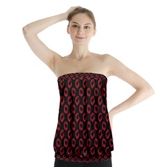 Red Lips Kiss Glitter Strapless Top by idjy