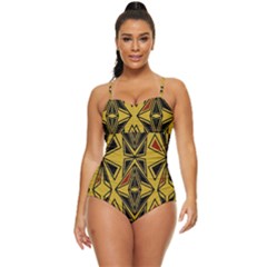 Abstract Pattern Geometric Backgrounds   Retro Full Coverage Swimsuit by Eskimos