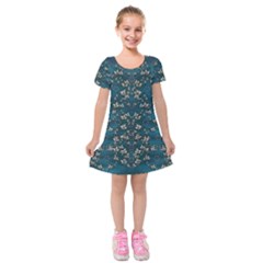 Waterlilies In The Calm Lake Of Beauty And Herbs Kids  Short Sleeve Velvet Dress by pepitasart