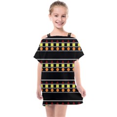 Tribal Shapes Black Kids  One Piece Chiffon Dress by FunDressesShop