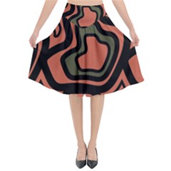 Abstract Pattern Geometric Backgrounds Flared Midi Skirt by Eskimos