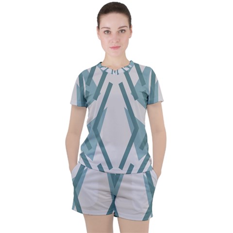 Abstract Pattern Geometric Backgrounds Women s Tee And Shorts Set by Eskimos