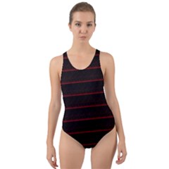 Digital Lines Cut-out Back One Piece Swimsuit by Sparkle