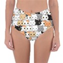 Cute-cat-kitten-cartoon-doodle-seamless-pattern Reversible High-Waist Bikini Bottoms View3