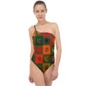 Space Pattern Multicolour Classic One Shoulder Swimsuit View1