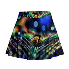 Peacock Feather Drop Mini Flare Skirt by artworkshop