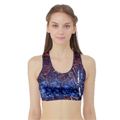 Autumn Fractal Forest Background Sports Bra With Border by Amaryn4rt