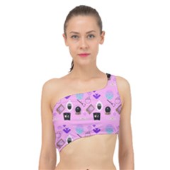 Micro Pink Goth Spliced Up Bikini Top  by InPlainSightStyle