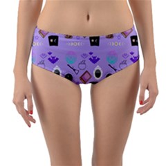 Pale Purple Goth Reversible Mid-waist Bikini Bottoms by InPlainSightStyle