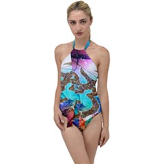 Browning Deer Glitter Galaxy Go With The Flow One Piece Swimsuit by artworkshop