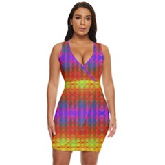 Electric Sunset Draped Bodycon Dress by Thespacecampers