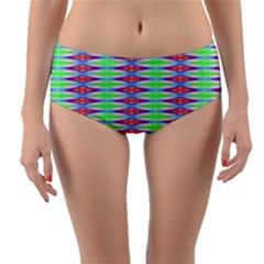 Electro Stripe Reversible Mid-waist Bikini Bottoms by Thespacecampers