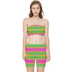 Peace And Love Stretch Shorts And Tube Top Set by Thespacecampers