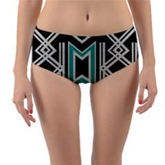 Abstract Pattern Geometric Backgrounds  Reversible Mid-waist Bikini Bottoms by Eskimos