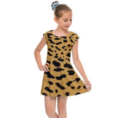 Animal Print - Leopard Jaguar Dots Kids  Cap Sleeve Dress by ConteMonfrey