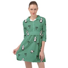 Pandas Pattern Mini Skater Shirt Dress by artworkshop