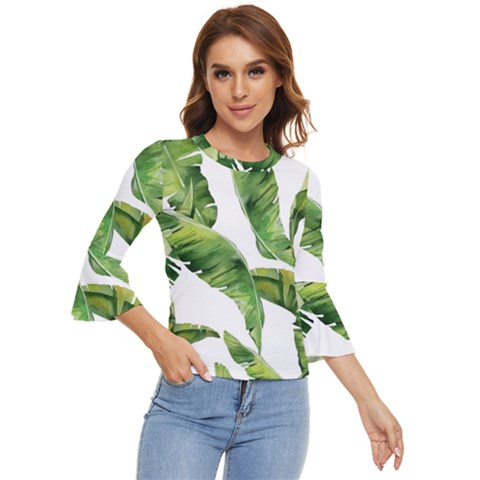 Sheets Tropical Plant Palm Summer Exotic Bell Sleeve Top by artworkshop