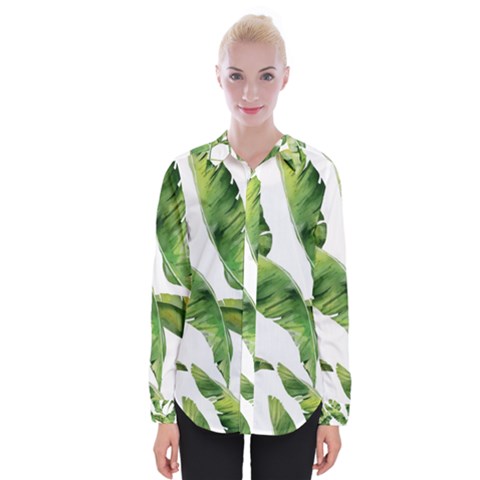 Sheets Tropical Plant Palm Summer Exotic Womens Long Sleeve Shirt by artworkshop