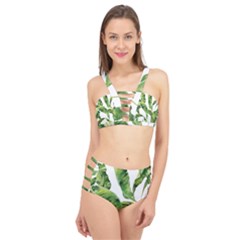 Sheets Tropical Plant Palm Summer Exotic Cage Up Bikini Set by artworkshop