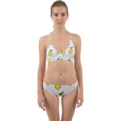 Pattern Lemon Texture Wrap Around Bikini Set by artworkshop