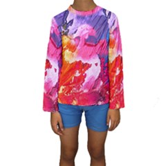 Colorful Painting Kids  Long Sleeve Swimwear by artworkshop