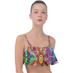 Mandalas Colorful Abstract Ornamental Frill Bikini Top by artworkshop