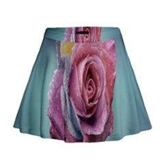 Rose Flower Love Romance Beautiful Mini Flare Skirt by artworkshop