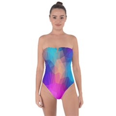 Triangles Polygon Color Tie Back One Piece Swimsuit by artworkshop