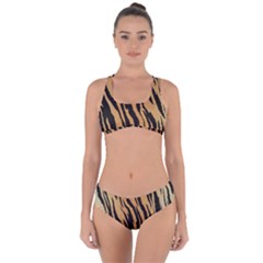 Tiger Animal Print A Completely Seamless Tile Able Background Design Pattern Criss Cross Bikini Set by Amaryn4rt