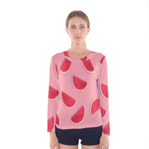 Water Melon Red Women s Long Sleeve Tee by nate14shop