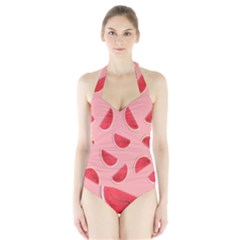 Water Melon Red Halter Swimsuit by nate14shop