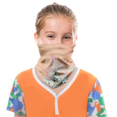 Peach Spring Frost On Flowers Fractal Face Covering Bandana (kids)