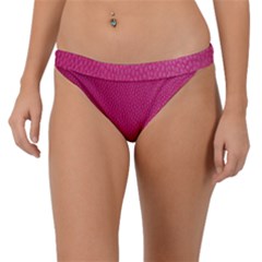 Pink Leather Leather Texture Skin Texture Band Bikini Bottom by artworkshop