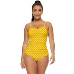 Polkadot Gold Retro Full Coverage Swimsuit by nate14shop