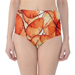 Orange Classic High-waist Bikini Bottoms by nate14shop